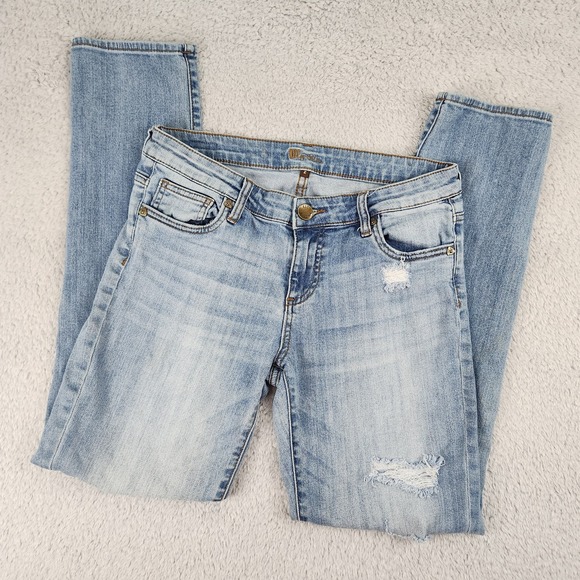 Kut from the Kloth Denim - Kut from the Kloth Jeans Womens 2 Blue Distressed Skinny Stretch Denim SP017MD9